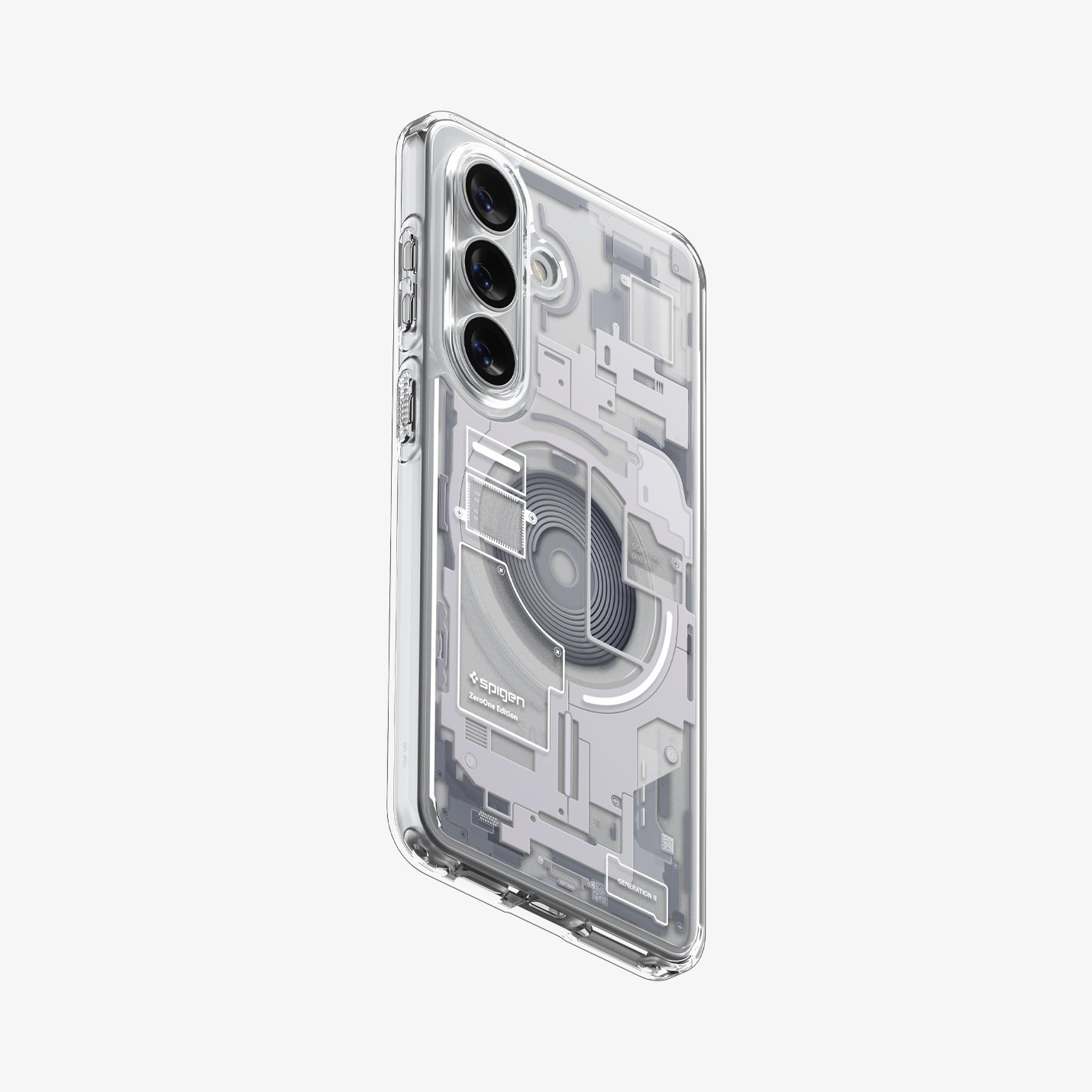 Spigen Galaxy S26 Case Ultra Hybrid Zero One (Mag Fit) White showing the back and partial side