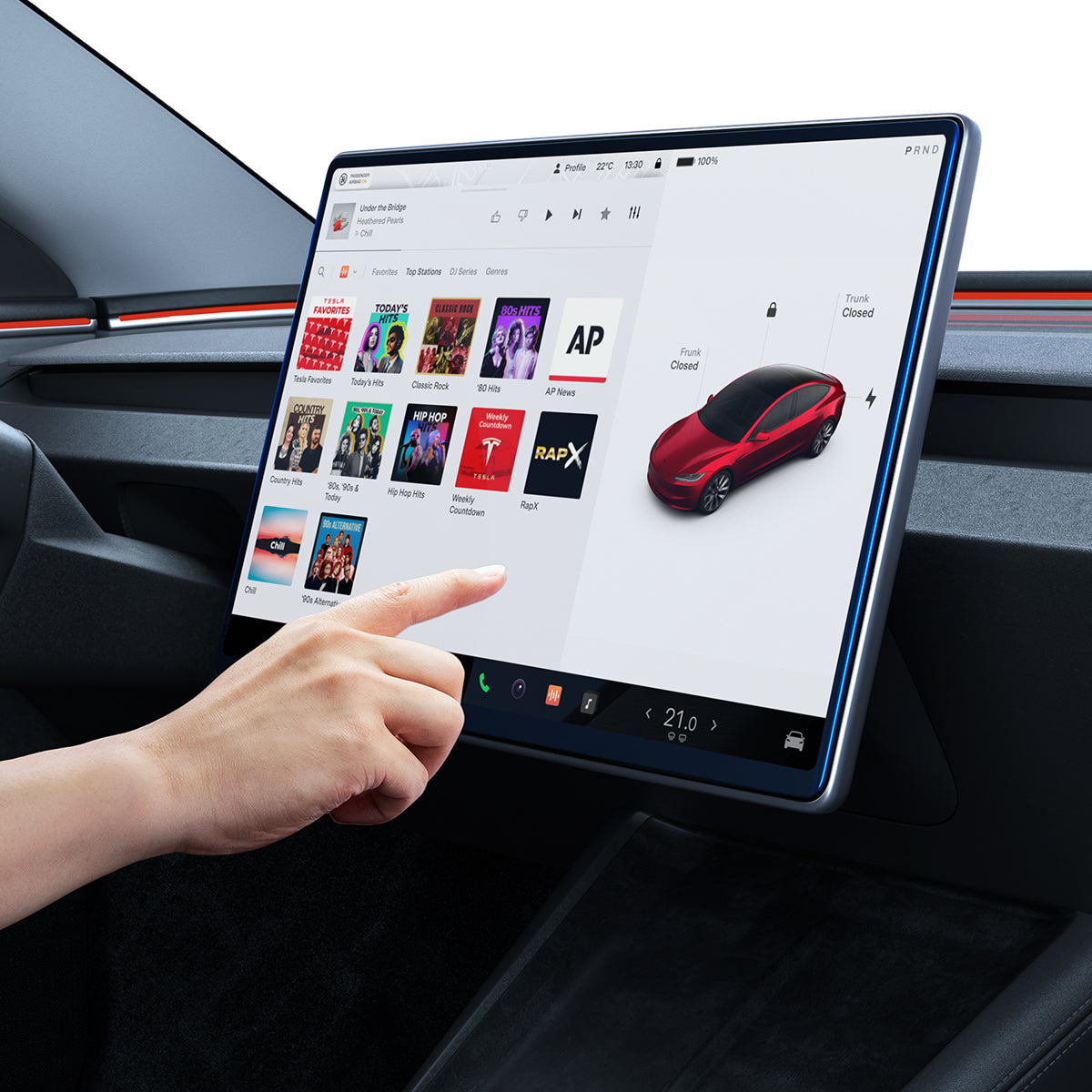 Spigen Tesla Model 3 / Model Y Screen Protector (15.4") Screen Protector GLAS.tR EZ Fit AluminaCore view 8
