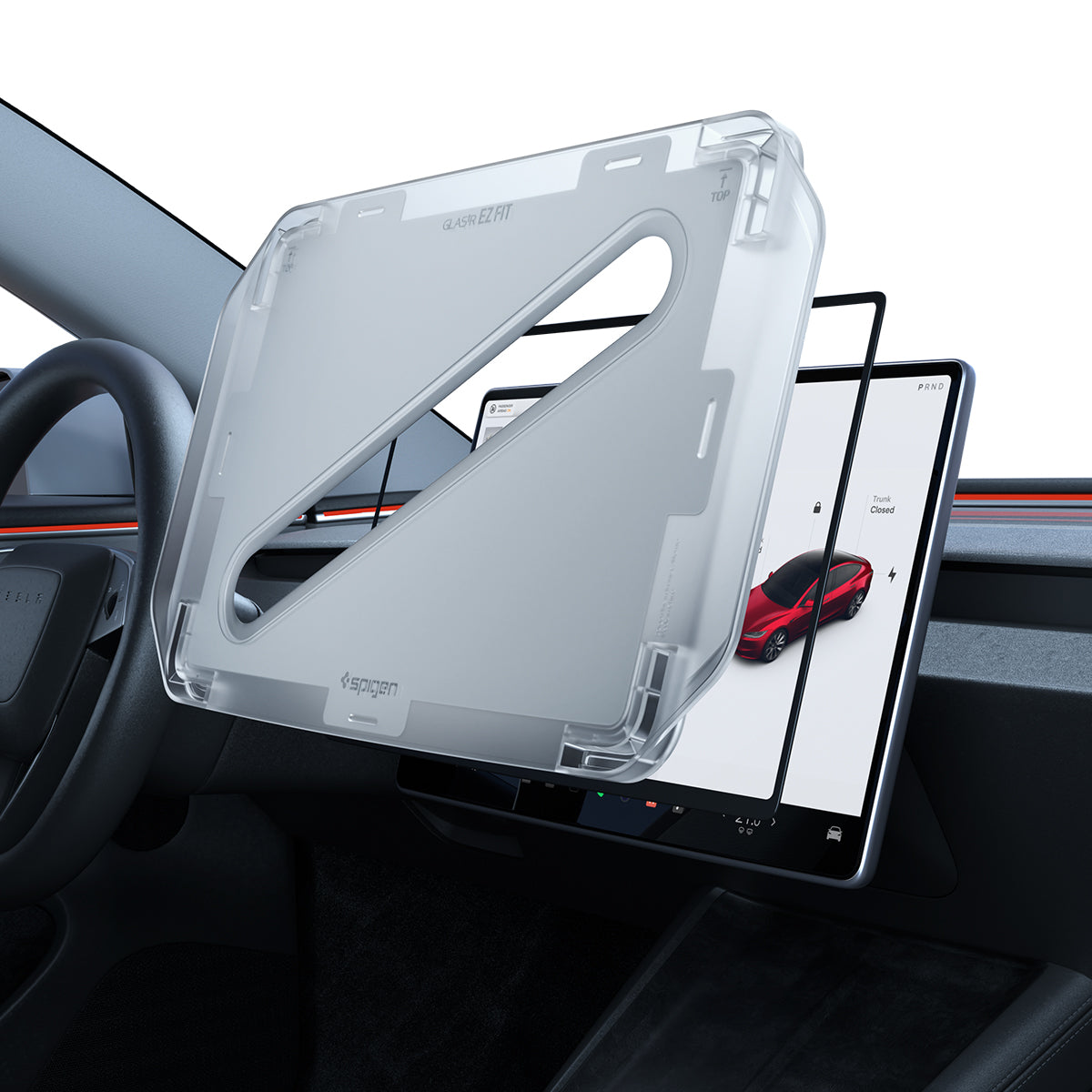Spigen Tesla Model 3 / Model Y Screen Protector (15.4") Screen Protector GLAS.tR EZ Fit AluminaCore view 9