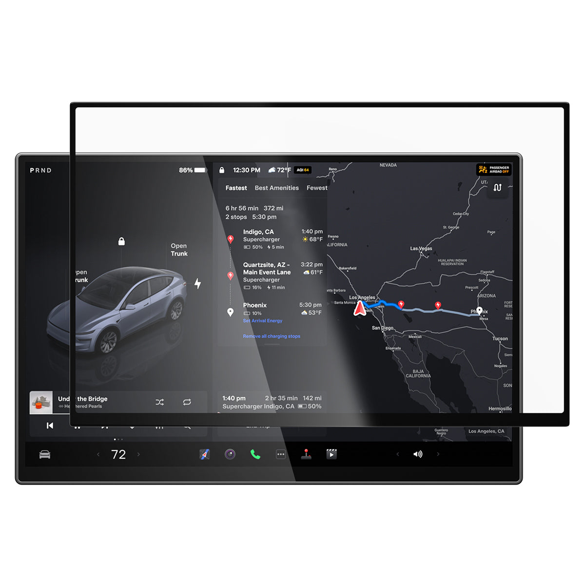 Spigen Tesla Model Y Screen Protector (16“) Screen Protector GLAS.tR EZ Fit AluminaCore Anti-Glare view 3