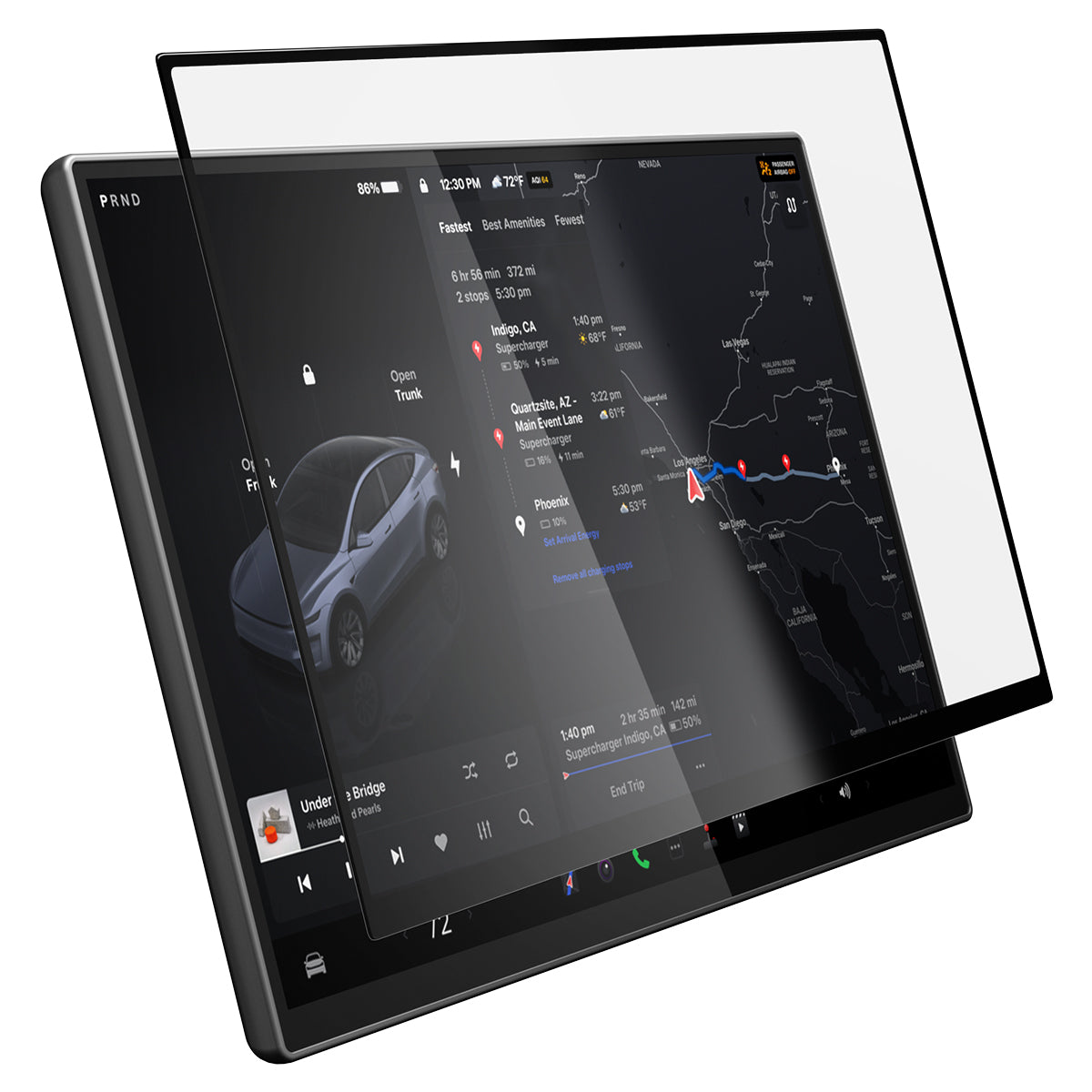 Spigen Tesla Model Y Screen Protector (16“) Screen Protector GLAS.tR EZ Fit AluminaCore Anti-Glare view 4