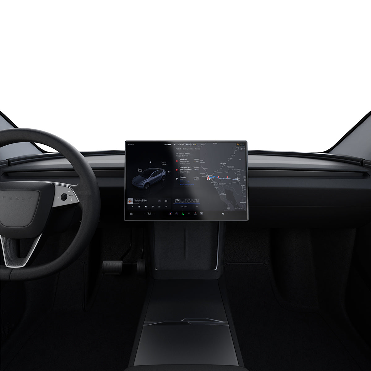 Spigen Tesla Model Y Screen Protector (16“) Screen Protector GLAS.tR EZ Fit AluminaCore Anti-Glare view 9