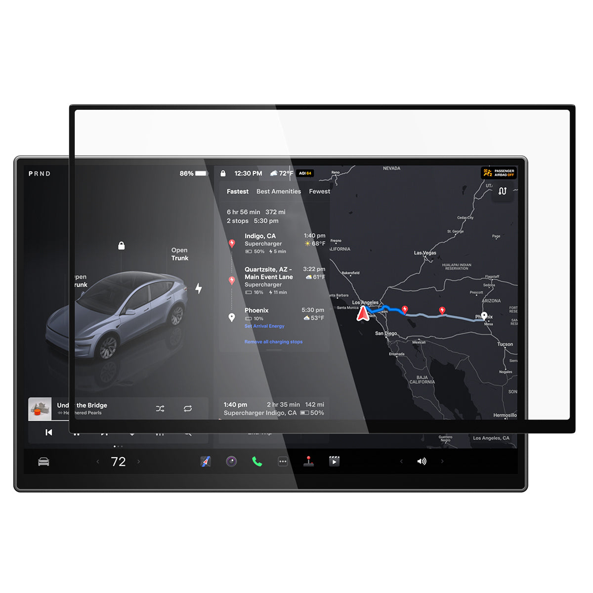 Spigen Tesla Model Y Screen Protector (16”)– GLAS.tR EZ Fit AluminaCore Screen Protector view 4