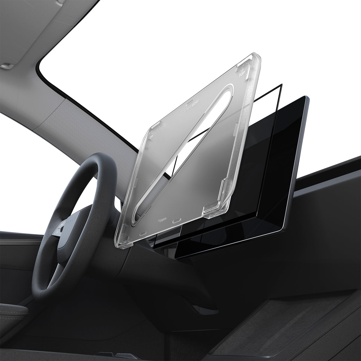 Spigen Tesla Model Y Screen Protector (16”)– GLAS.tR EZ Fit AluminaCore Screen Protector view 11