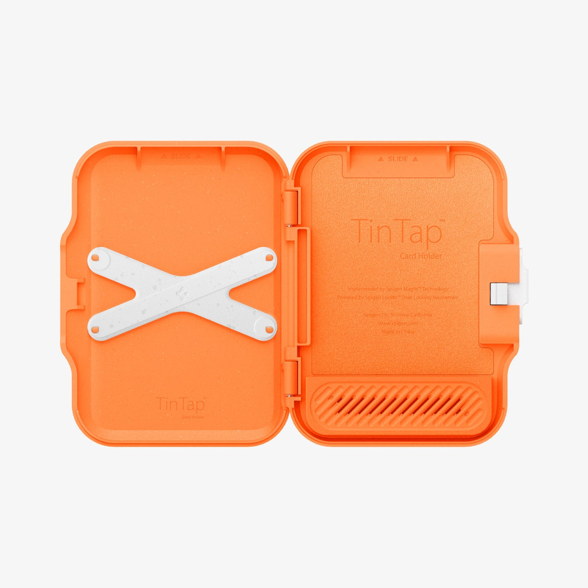 Spigen Tintap MagFit+ Orange card compartment view