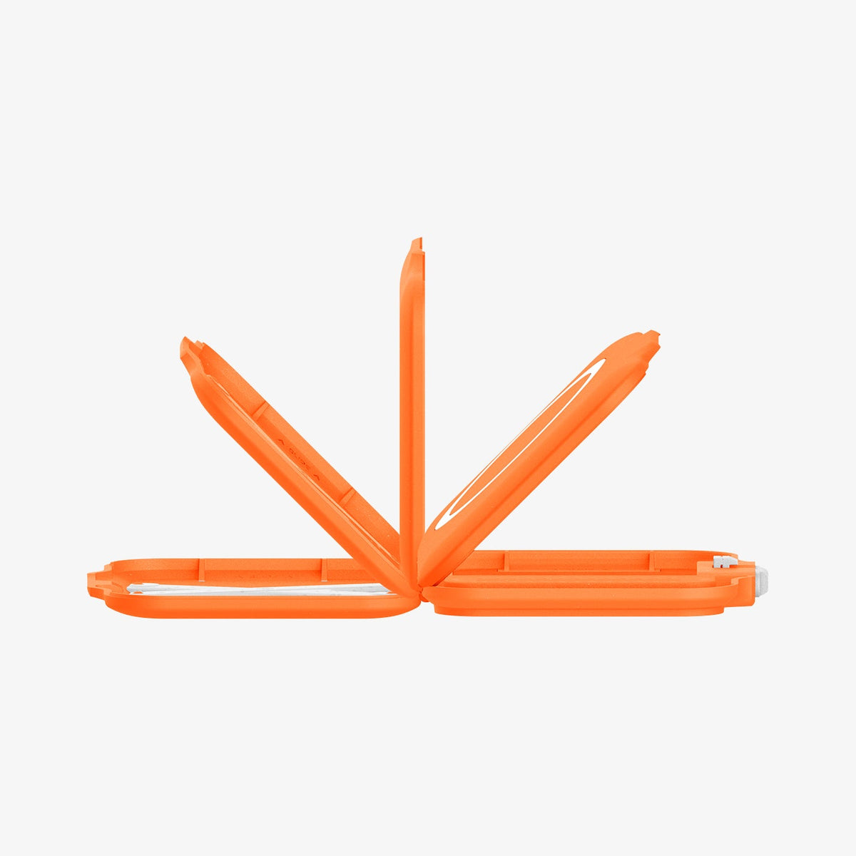 Orange Spigen Tintap MagFit+ magnetic wallet installed view