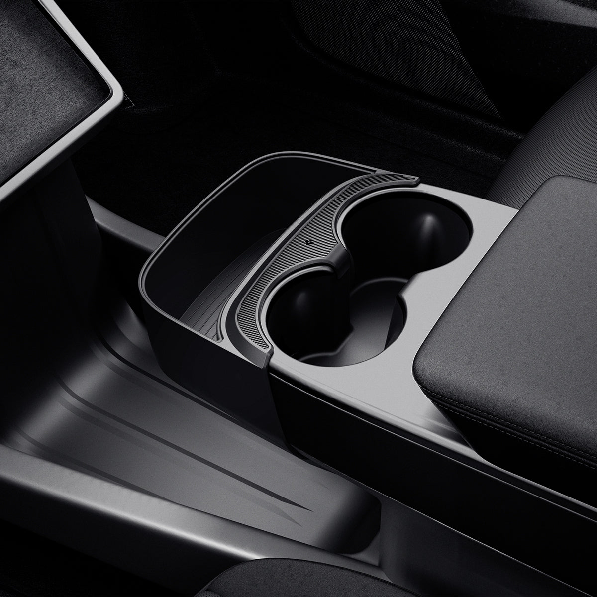 Spigen Console Storage Extender installed in Tesla Model Y Standard