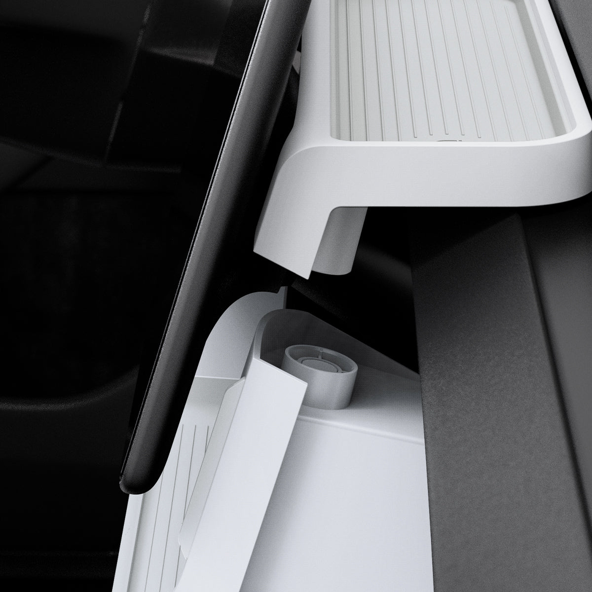 Angled side view of Spigen TO227H White organizer