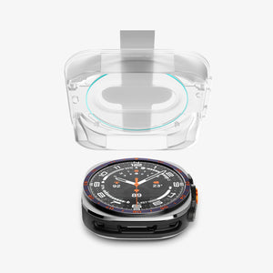Spigen Galaxy Watch Ultra 2 47mm Screen Protector - GLAS.tR EZ Fit 2 Pack - Clear - white background detail image 2