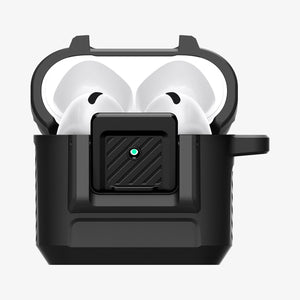 Spigen Lock Fit AirPods 5 and AirPods 4 case in Matte Black view 5