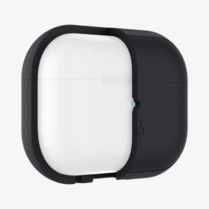 ACS05479 - Apple AirPods Pro 2 Case Silicone Fit + strap in black showing the front and side with strap