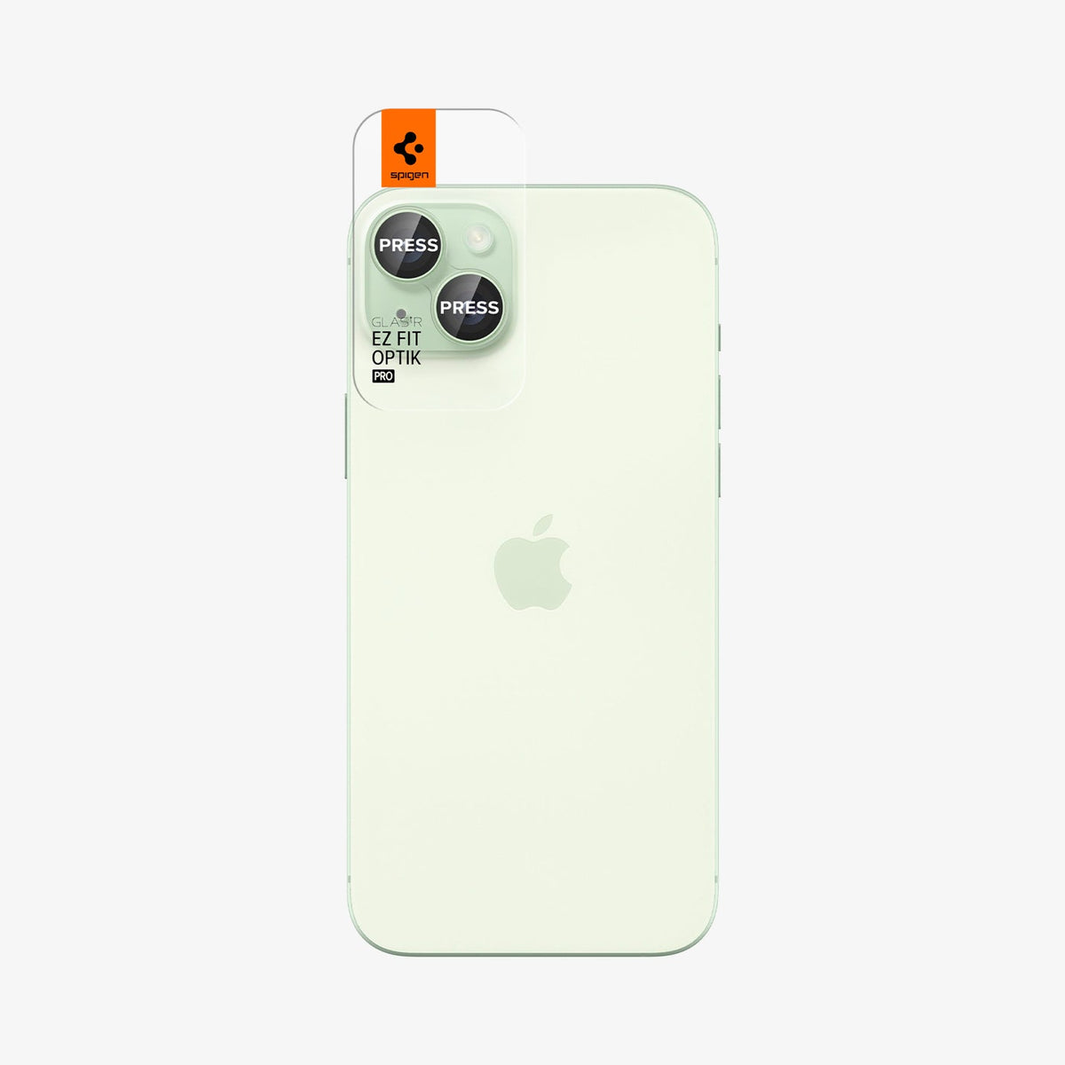 Spigen iPhone 15 / 14 Lens Protector – Optik Pro EZ Fit (2 Pack) — Green detail 5
