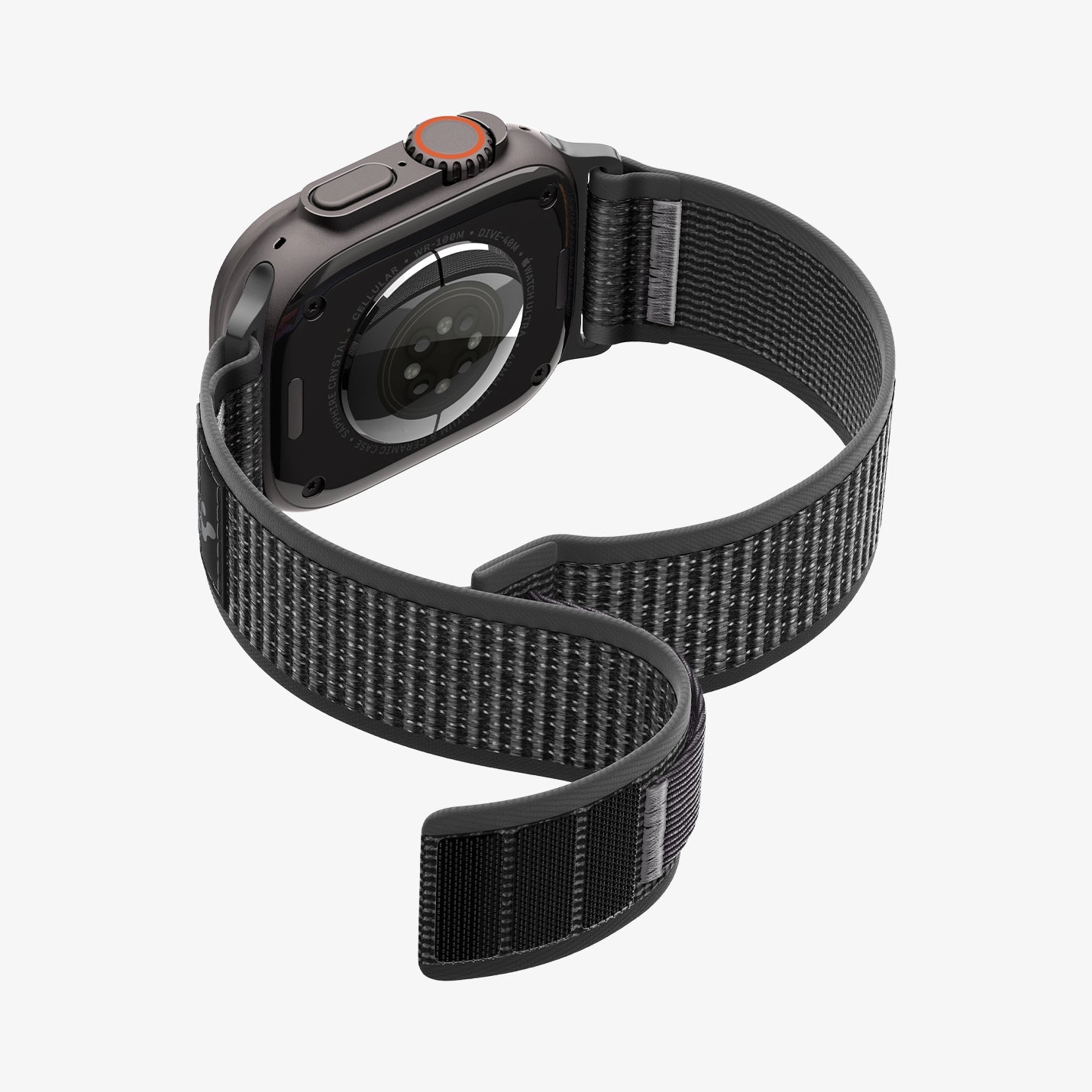 Active Black Gray Spigen Athlex Air 2 Apple Watch band product and feature view 3