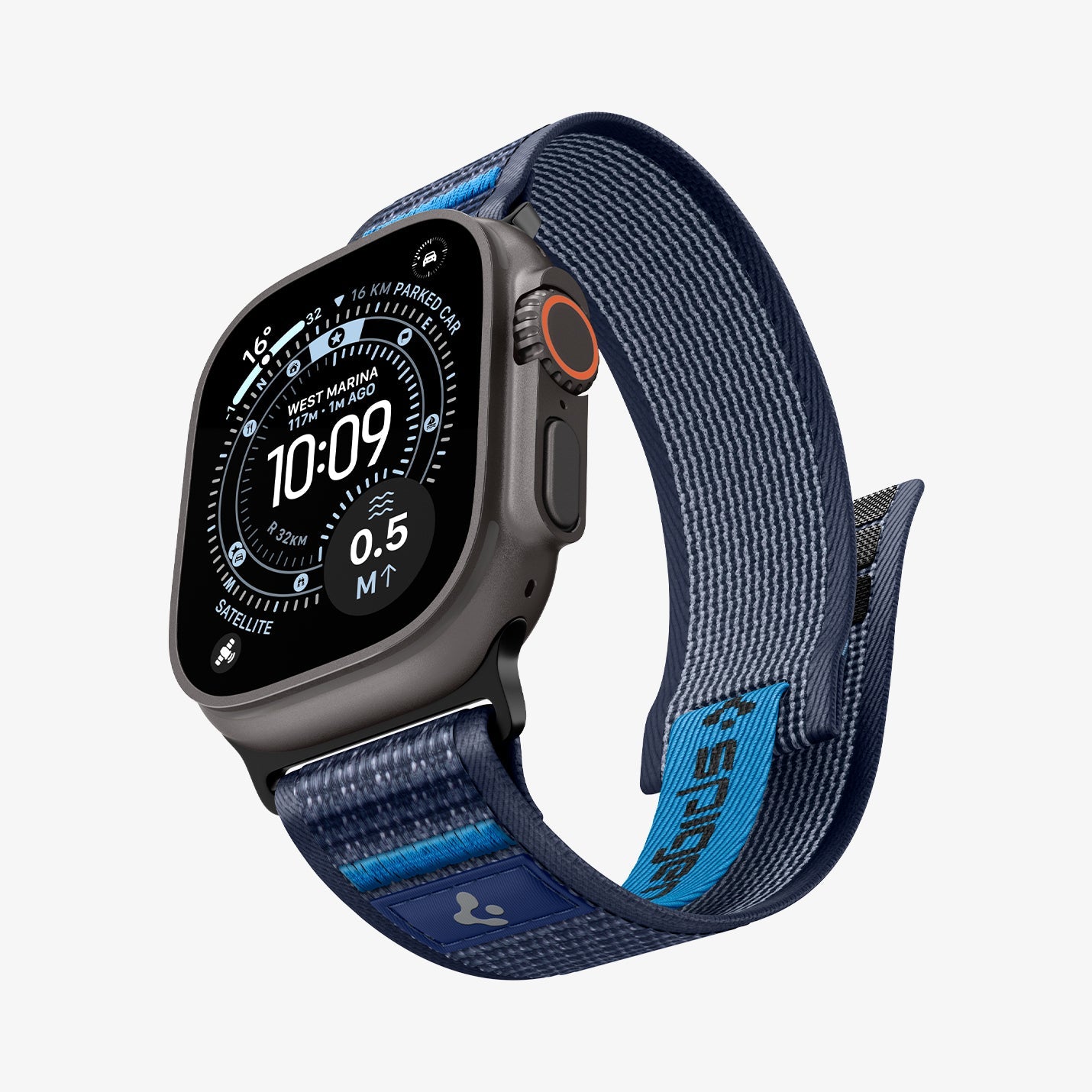 Active Navy Blue Spigen Athlex Air 2 Apple Watch band product and feature view 8