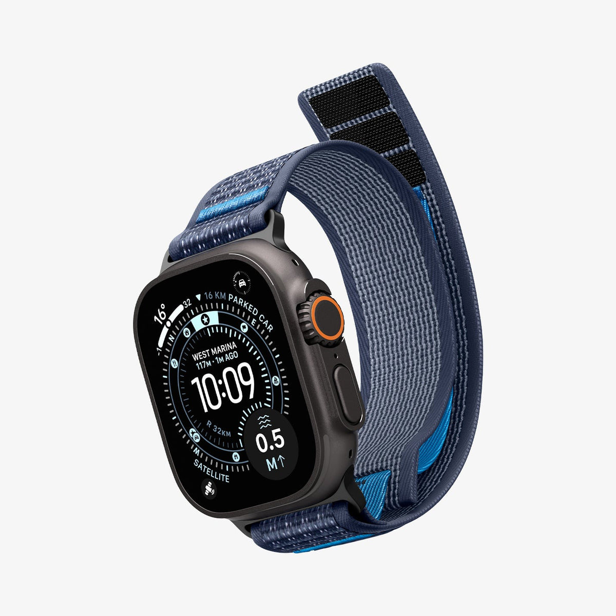 Active Navy Blue Spigen Athlex Air 2 Apple Watch band product and feature view 5