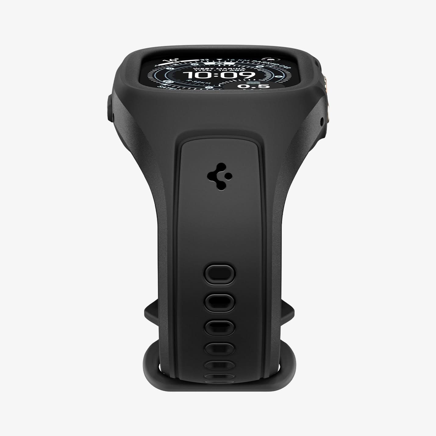 ACS05463 - Apple Watch Ultra Series (49mm) Case Liquid Air Pro in black showing the partial front and side
