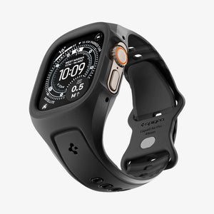 ACS05463 - Apple Watch Ultra Series (49mm) Case Liquid Air Pro in black showing the front, side and partial inner and bottom