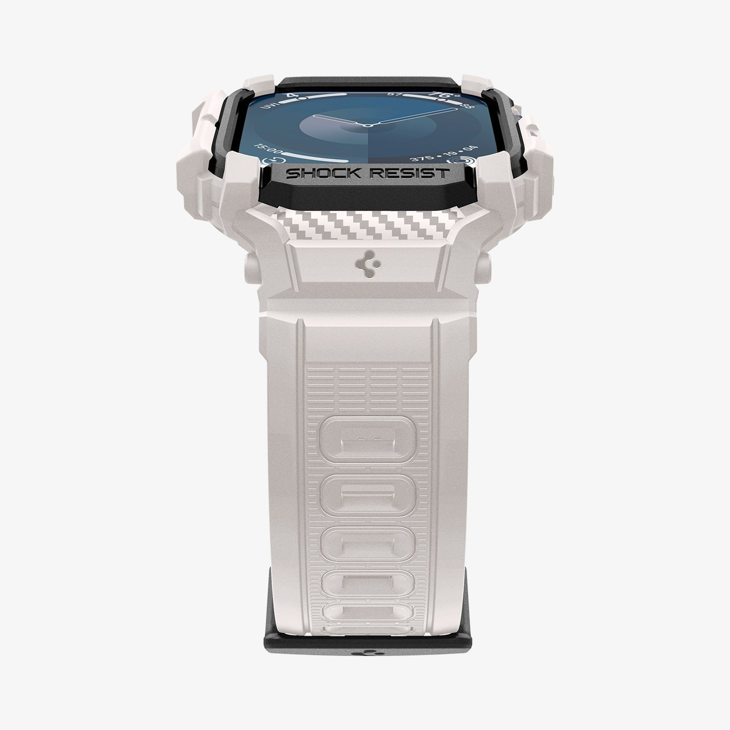 ACS08593 - Apple Watch Series 11 / 10 (42mm) Case Rugged Armor Pro in Dune Beige showing the partial front, partial side and bottom