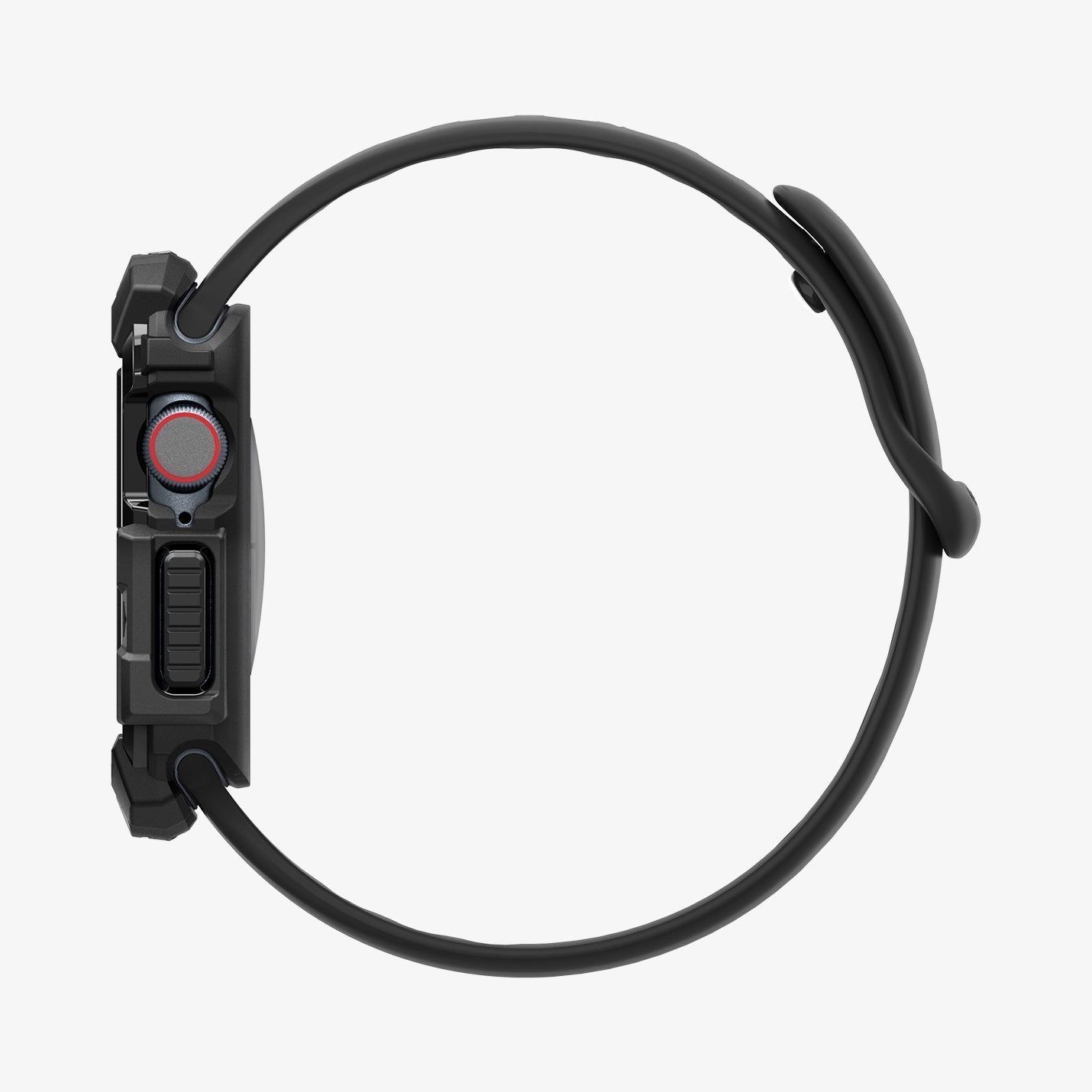 ACS08597 - Apple Watch Series 11 / 10 (46mm) Case Rugged Armor in Matte Black showing the side
