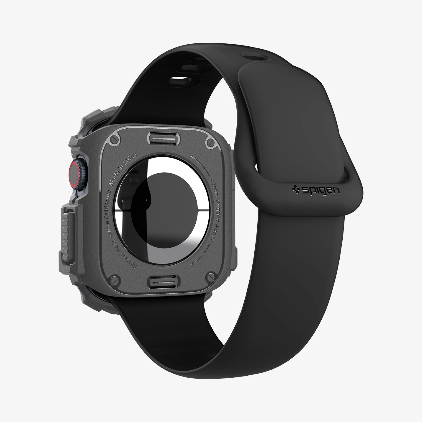 ACS08598 - Apple Watch Series 11 / 10 (46mm) Case Rugged Armor in Dark Gray showing the back, partial sides, inner and bottom