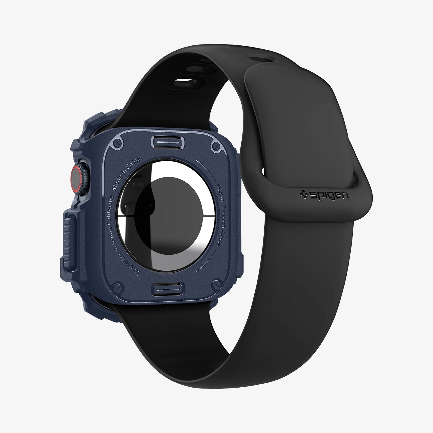 ACS08599 - Apple Watch Series 11 / 10 (46mm) Case Rugged Armor in Navy Blue showing the back, partial sides, inner and bottom