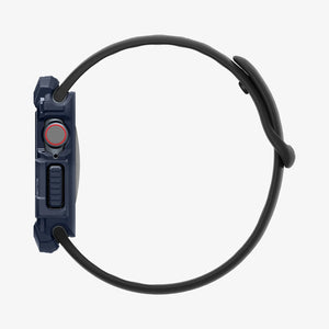 ACS08599 - Apple Watch Series 11 / 10 (46mm) Case Rugged Armor in Navy Blue showing the side
