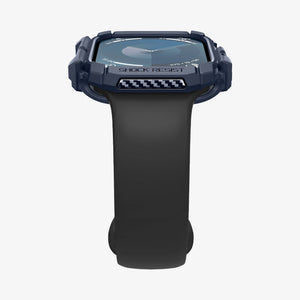 ACS08599 - Apple Watch Series 11 / 10 (46mm) Case Rugged Armor in Navy Blue showing the partial front, side and bottom