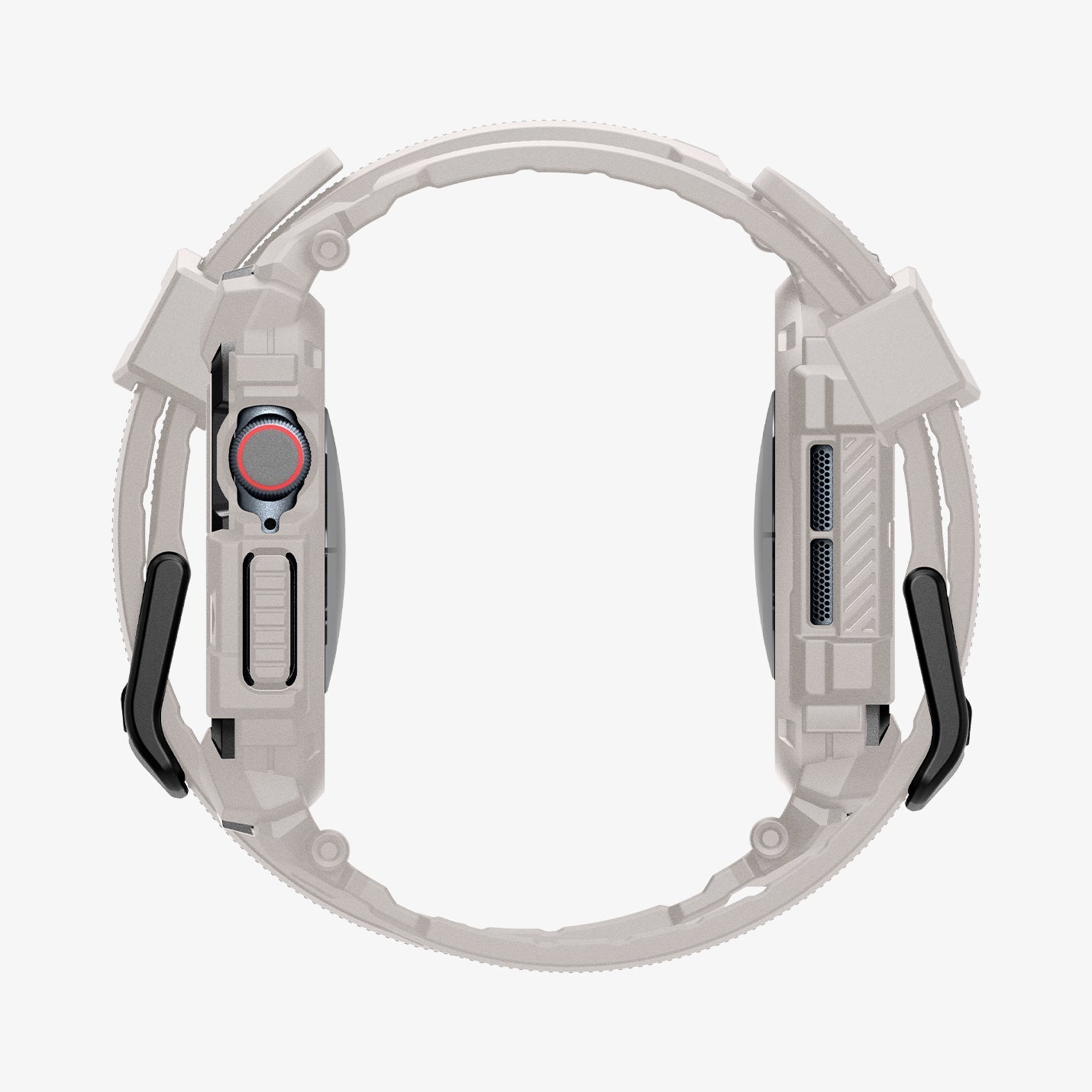 ACS08607 - Apple Watch Series 11 / 10 (46mm) Case Rugged Armor Pro in Dune Beige showing the side