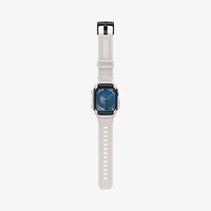 ACS08607 - Apple Watch Series 11 / 10 (46mm) Case Rugged Armor Pro in Dune Beige showing the front, strap band laid flatly