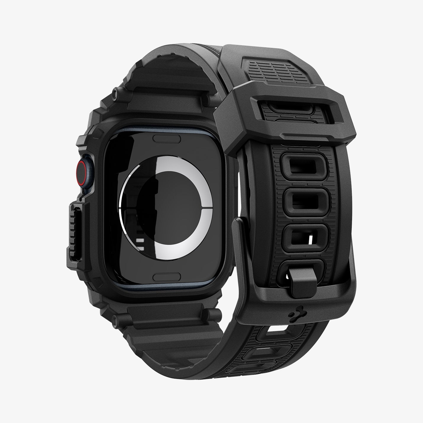 ACS08604 - Apple Watch Series 11 / 10 (46mm) Case Rugged Armor Pro in Matte Black showing the back of watch face, partial sides, inner and bottom