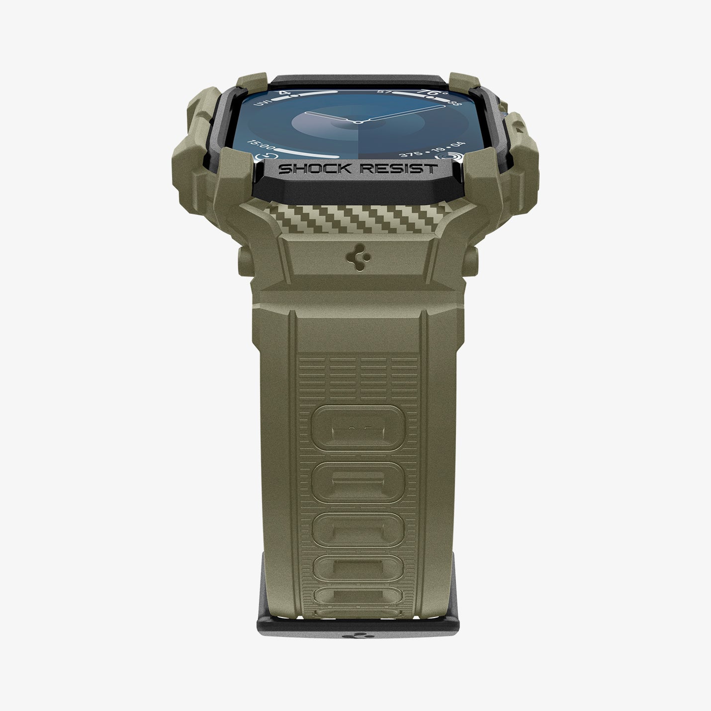 ACS08608 - Apple Watch Series 11 / 10 (46mm) Case Rugged Armor Pro in Vintage Khaki showing the partial front, partial side and bottom