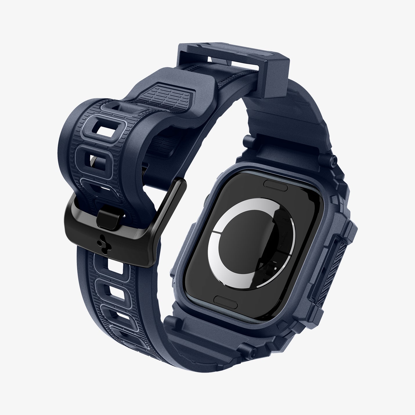 ACS08606 - Apple Watch Series 11 / 10 (46mm) Case Rugged Armor Pro in Navy Blue showing the back of watch face, partial sides and bottom