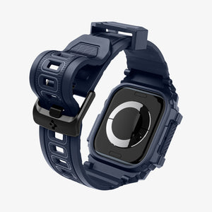 ACS08606 - Apple Watch Series 11 / 10 (46mm) Case Rugged Armor Pro in Navy Blue showing the back of watch face, partial sides and bottom