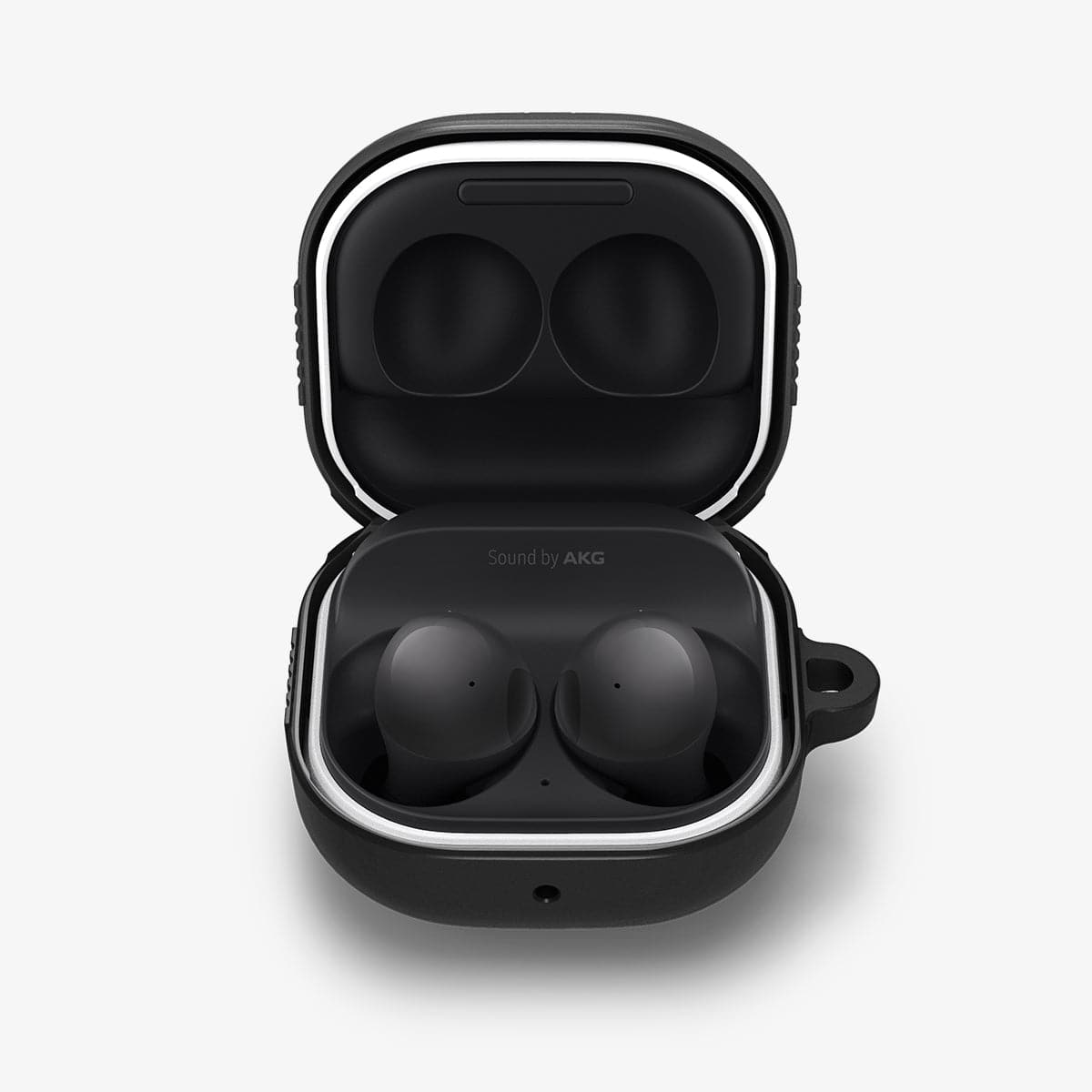 ASD01276 - Galaxy Buds 2 Pro / 2 / Pro / Live Case Rugged Armor in matte black showing the top