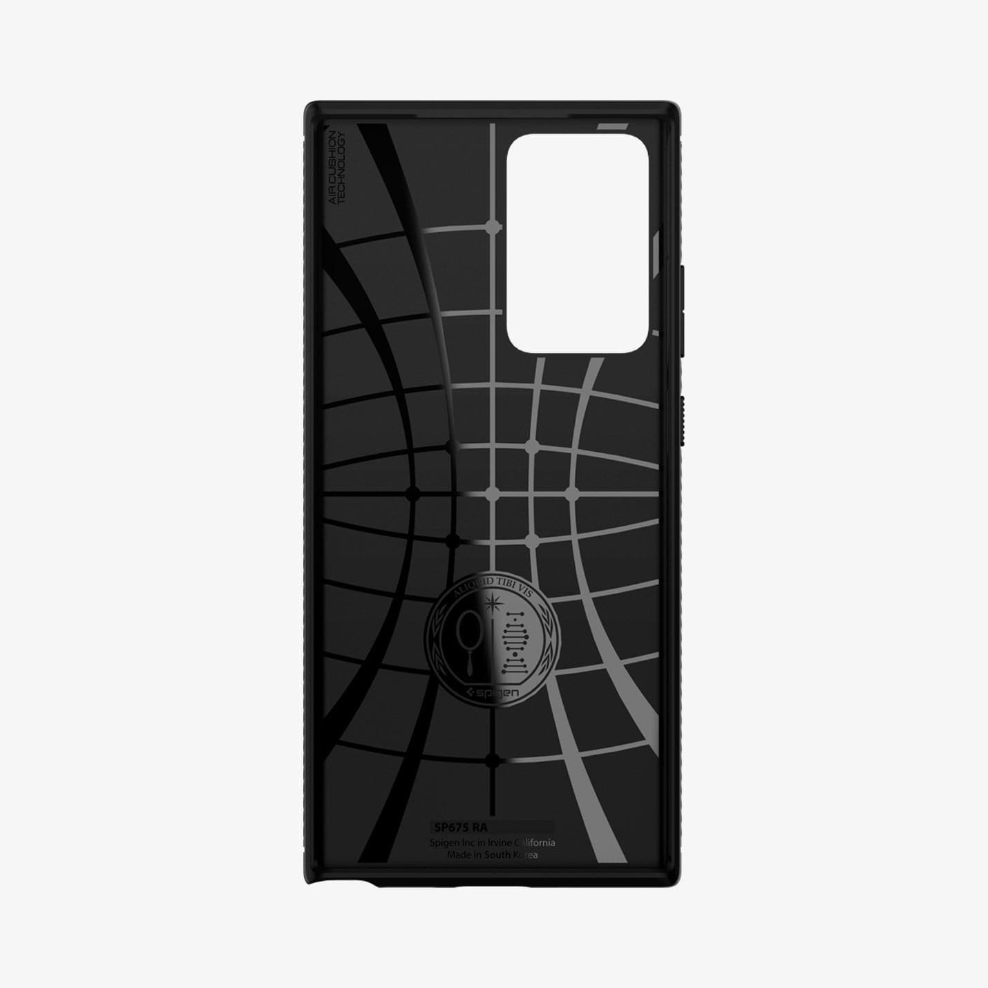 ACS01391 - Galaxy Note 20 Ultra Rugged Armor Case in matte black showing the back