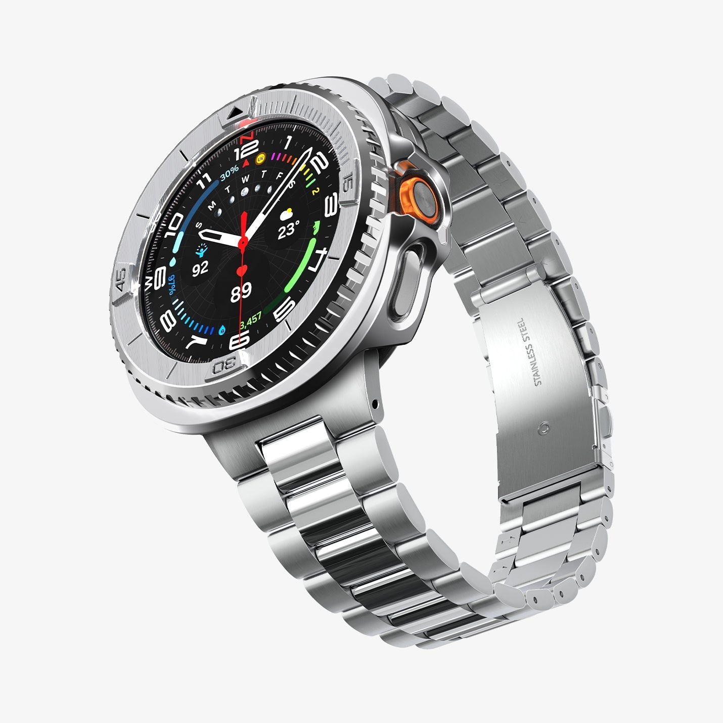 Spigen Galaxy Watch 8 Classic (46mm) Watch Case – Bezel Tune Pro Silver feature view 3