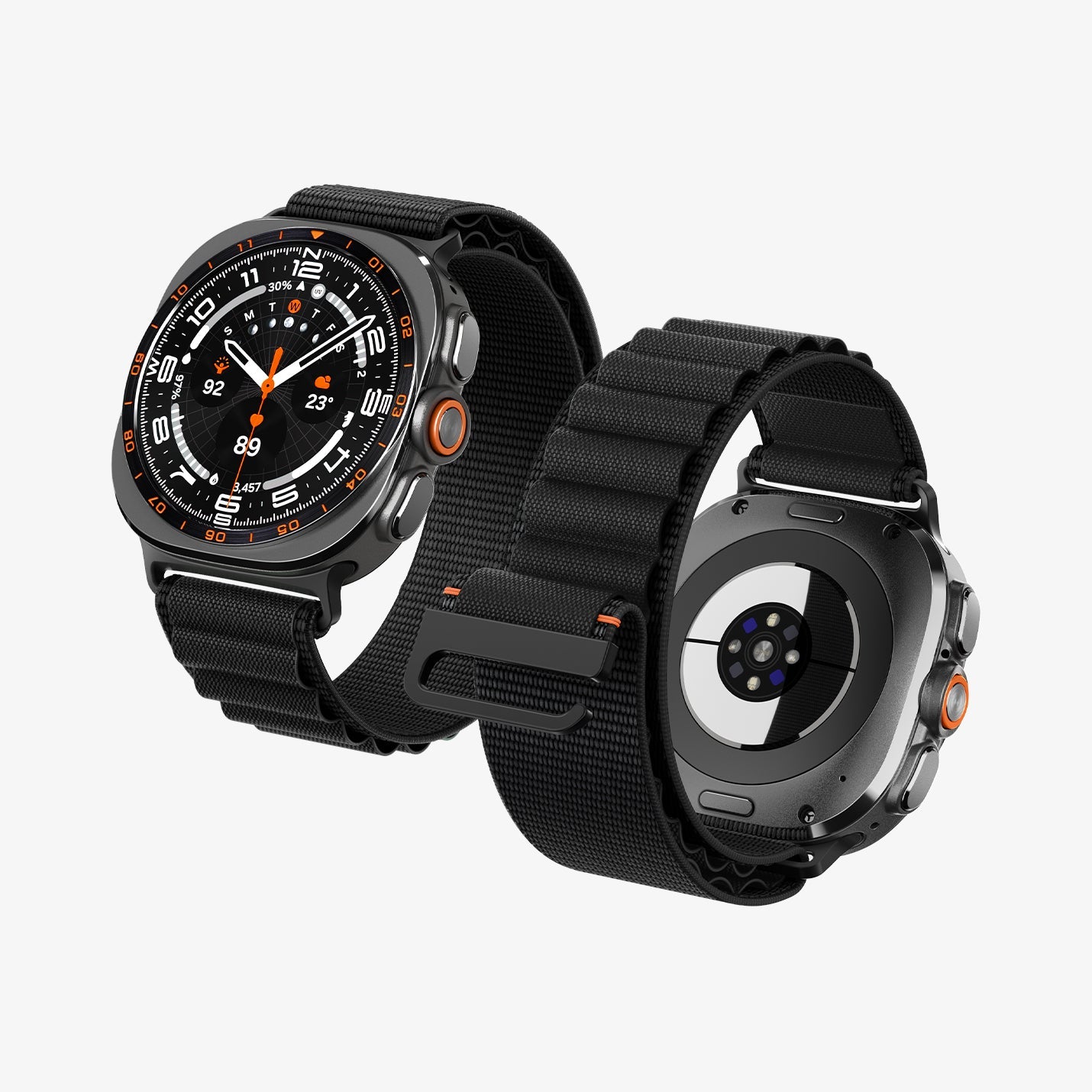 Spigen Galaxy Watch Ultra 2 & Ultra 47mm Band - WBF1 - Black - white background detail image 1