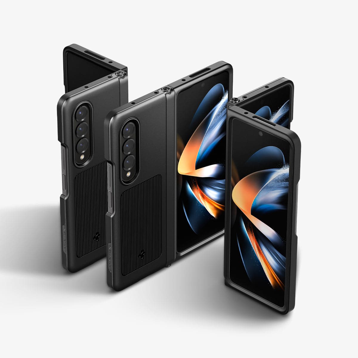 ACS05106 - Galaxy Z Fold 4 Case Neo Hybrid S in black showing the back and front