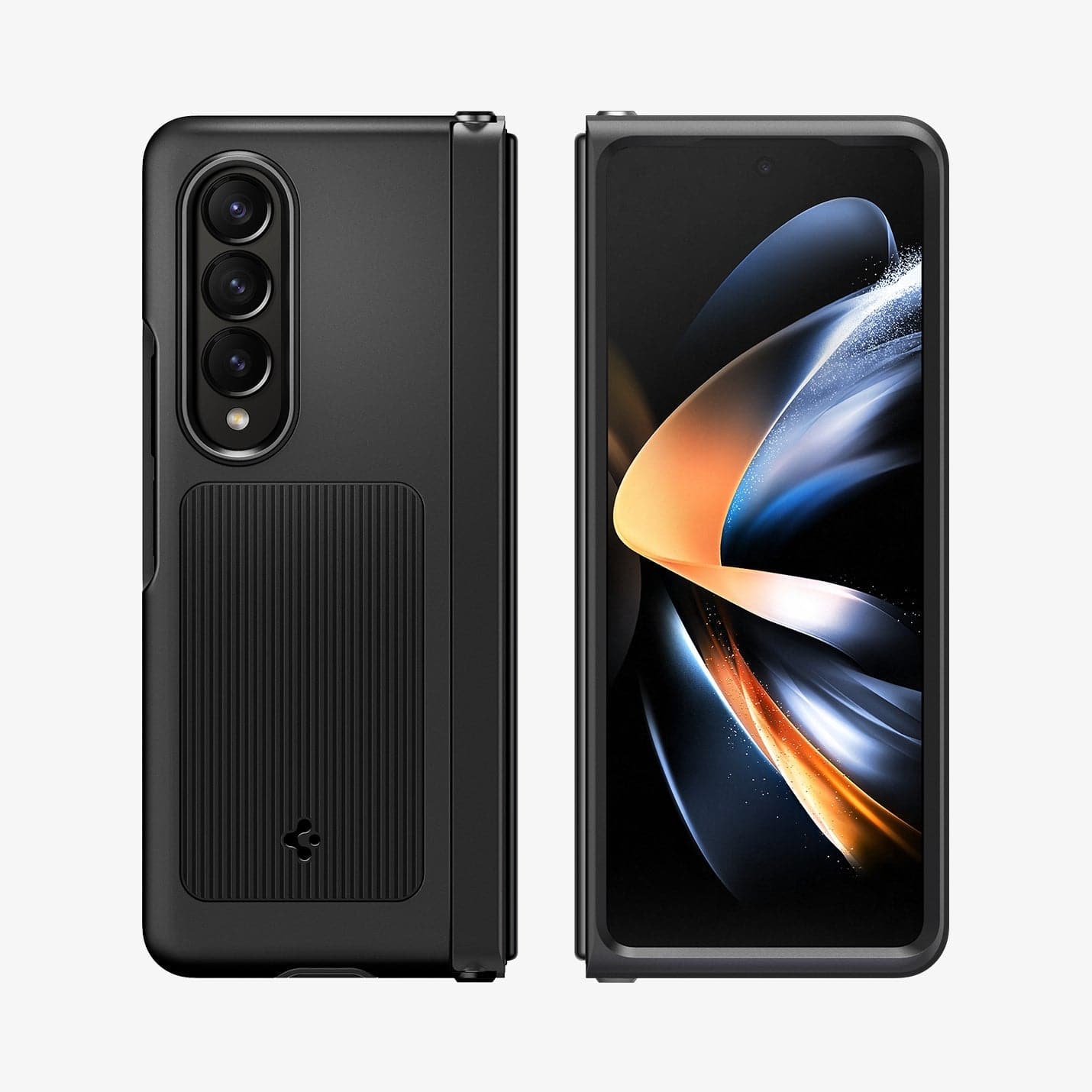 ACS05106 - Galaxy Z Fold 4 Case Neo Hybrid S in black showing the back and front
