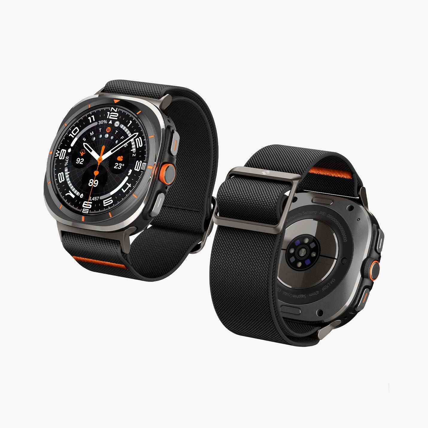 Spigen Galaxy Watch Ultra 2 & Ultra 47mm Band - Lite Fit - Black - white background detail image 1