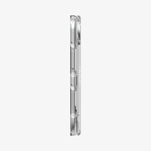 iPhone Duo Ultra Hybrid Pro showing the slim side profile with precise button cutouts and hinge protection