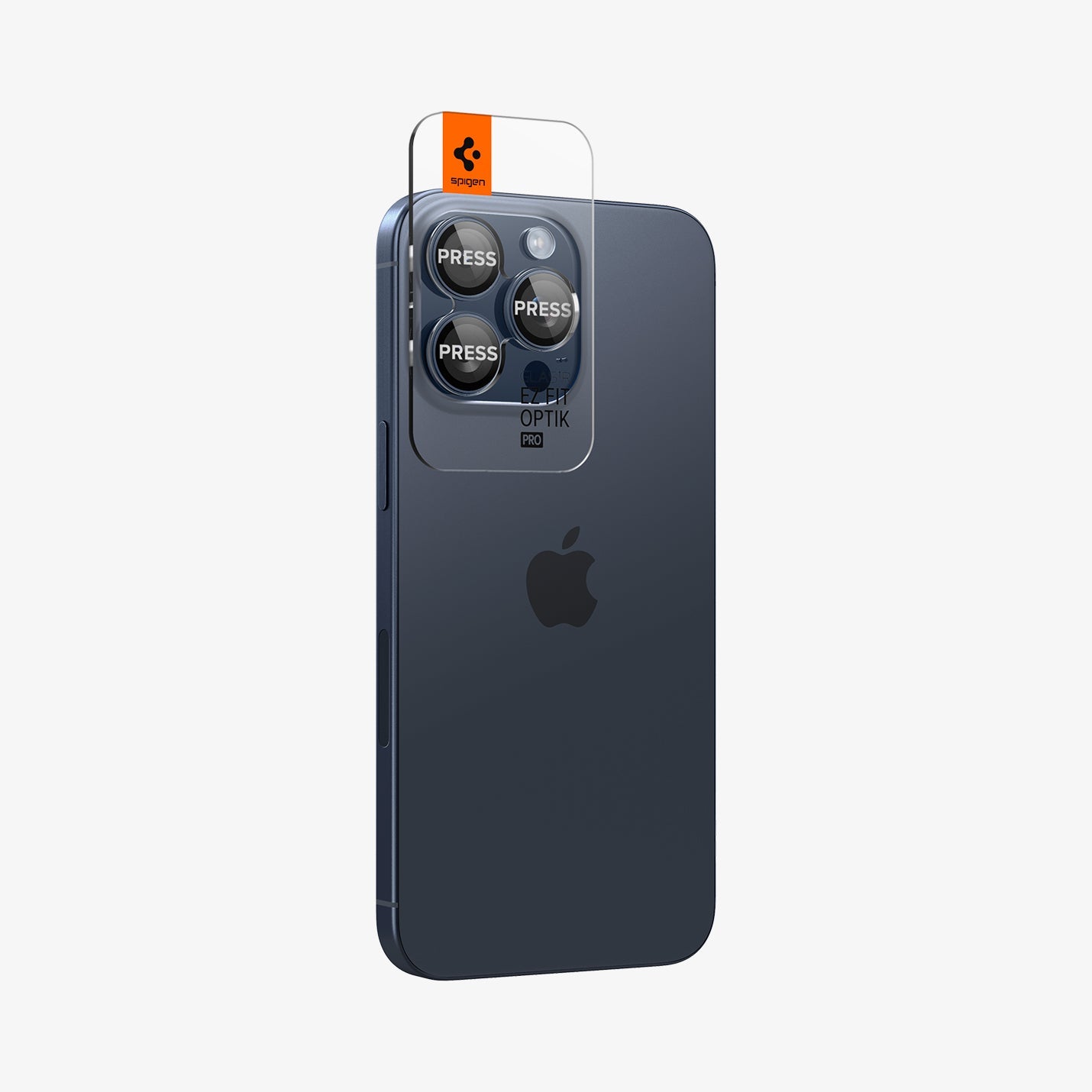 Spigen iPhone 15 Pro Max / 15 Pro Lens Protector – Optik Pro EZ Fit – Blue Titanium product image 5
