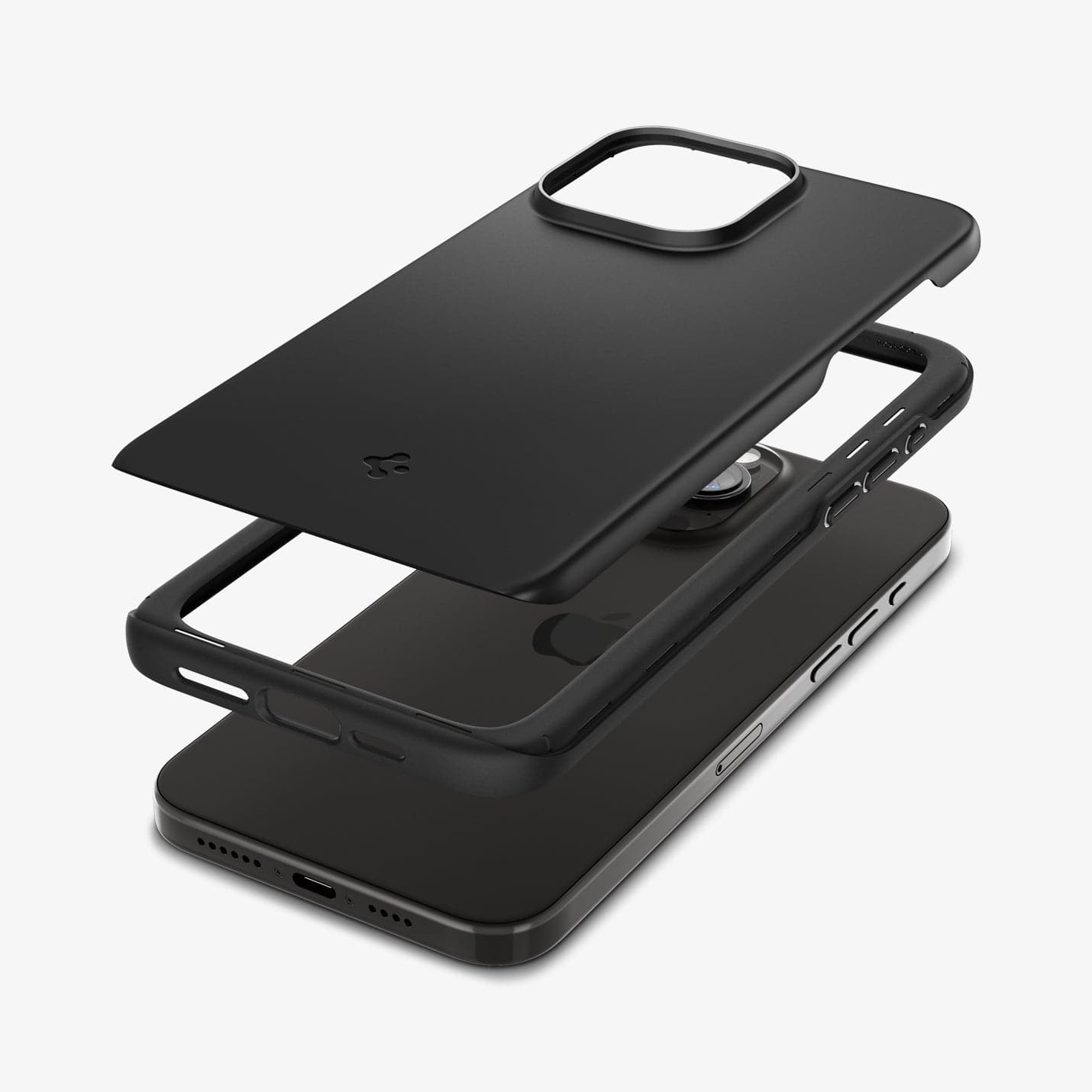 Spigen Thin Fit case for iPhone 15 Pro in Black – detail image 2
