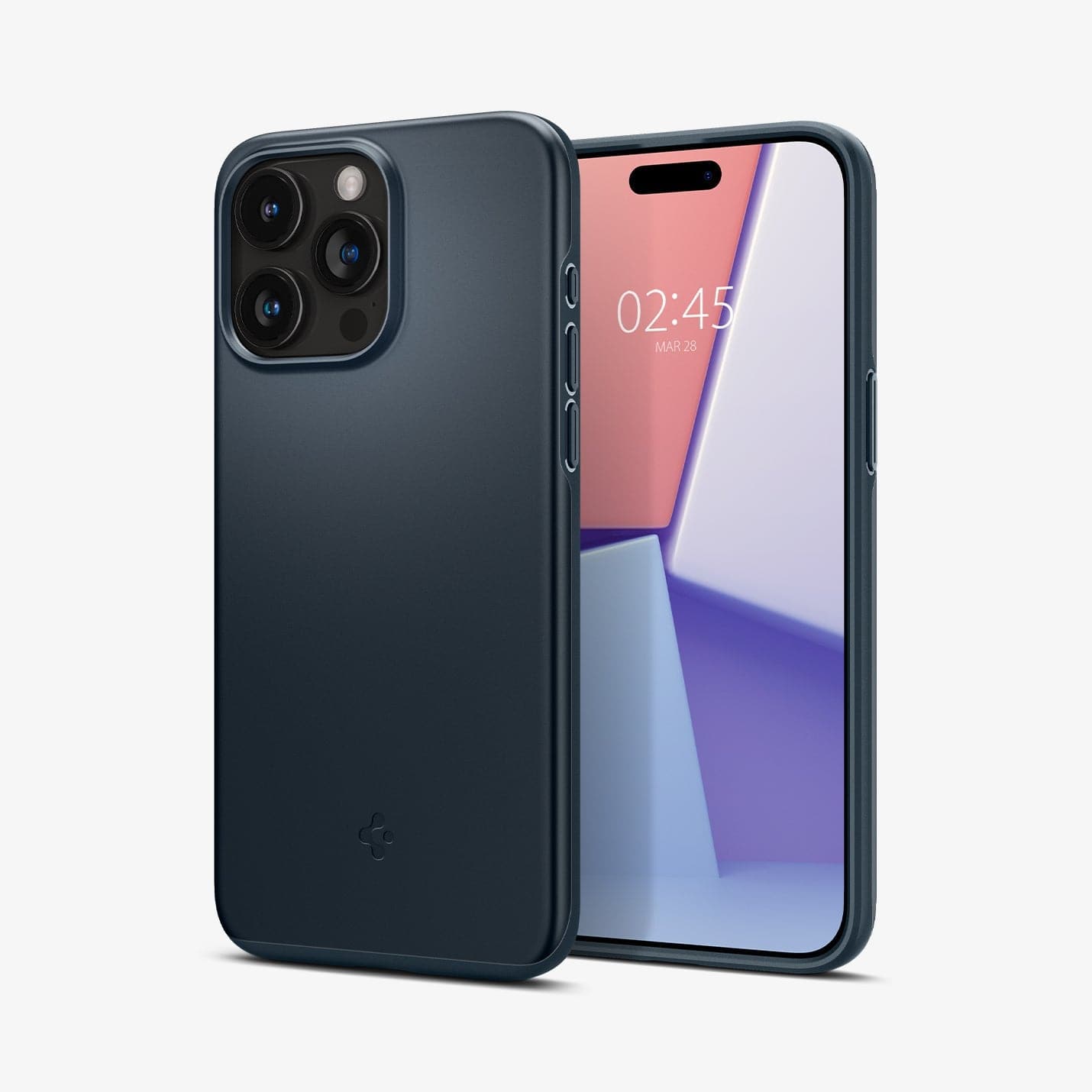 Spigen Thin Fit case for iPhone 15 Pro in Metal Slate – detail image 1