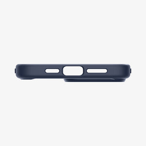 Spigen Ultra Hybrid case for iPhone 15 Pro Max in Navy Blue – bottom cutout detail