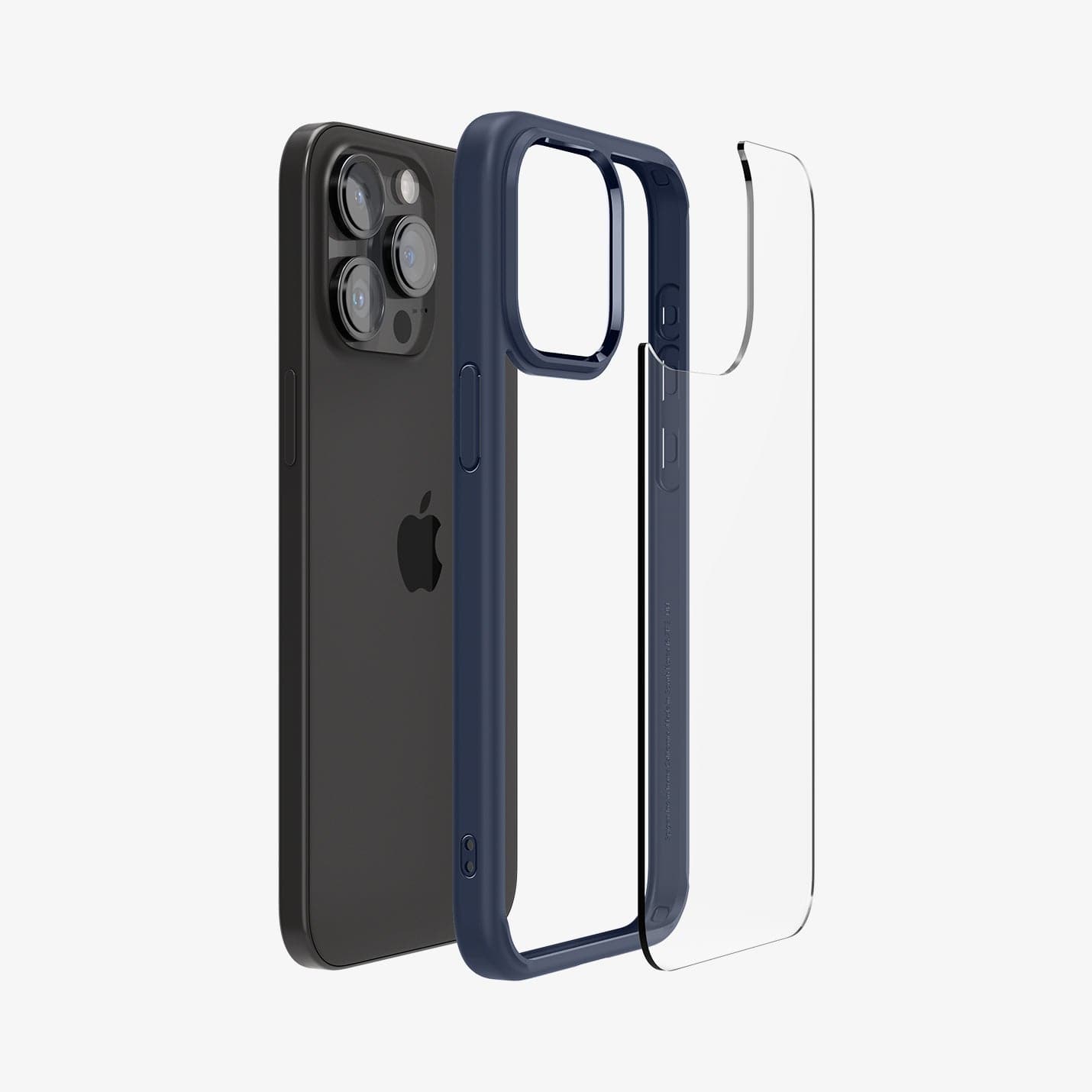 Spigen Ultra Hybrid case for iPhone 15 Pro Max in Navy Blue – separated case layers