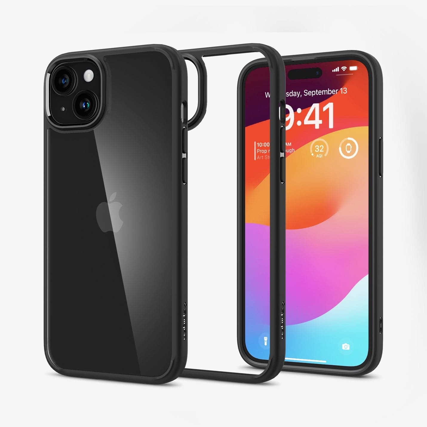 ACS07209 - iPhone 15 Series Ultra Hybrid Case in Natural Titanium showing the back 