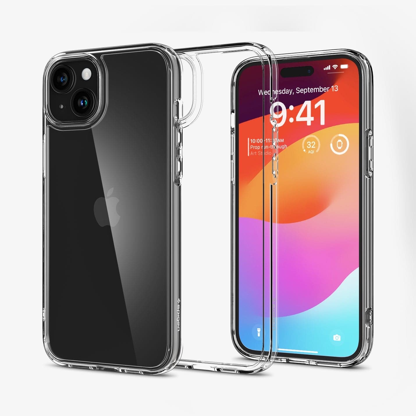 ACS07209 - iPhone 15 Series Ultra Hybrid Case in Natural Titanium showing the back 