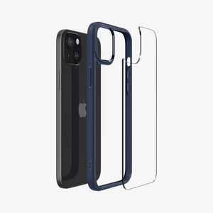 ACS07209 - iPhone 15 Series Ultra Hybrid Case in Natural Titanium showing the back 