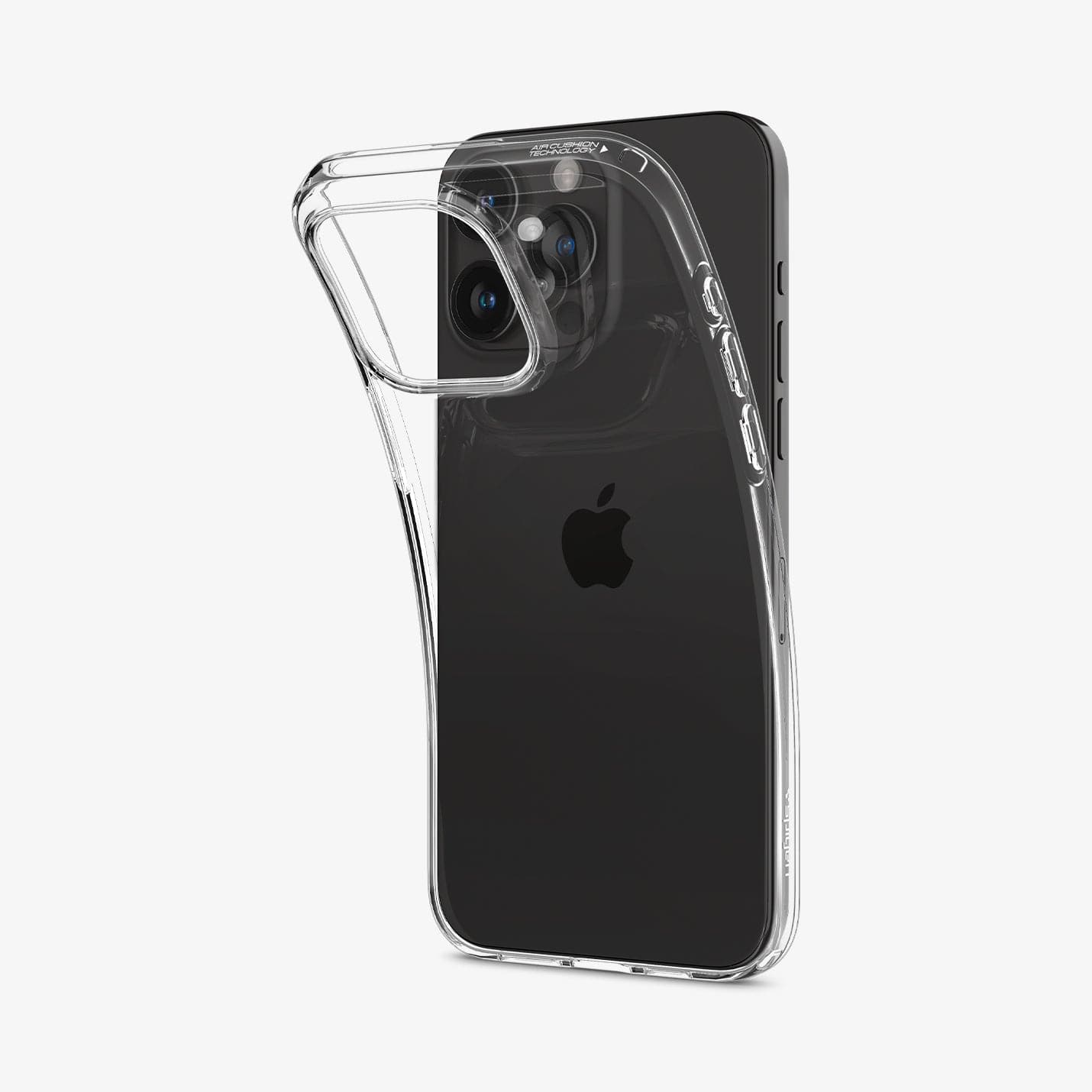 ACS06557 - iPhone 15 Pro Max Case Liquid Crystal in crystal clear showing the back